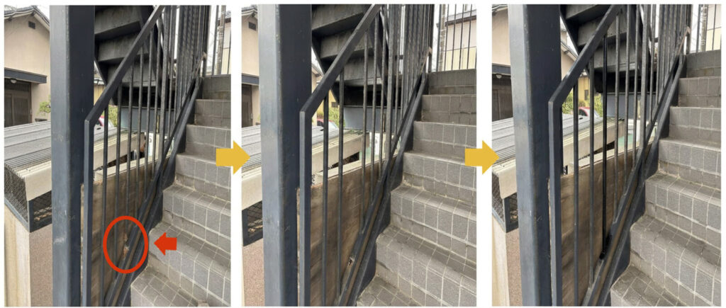 劣化して破損した手摺製作・交換（1本から対応可）